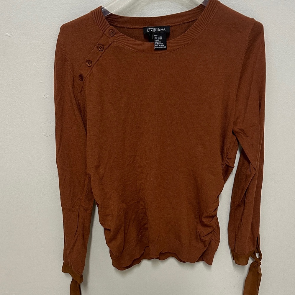 Etcetera Women's Rust Button-Detail Blouse